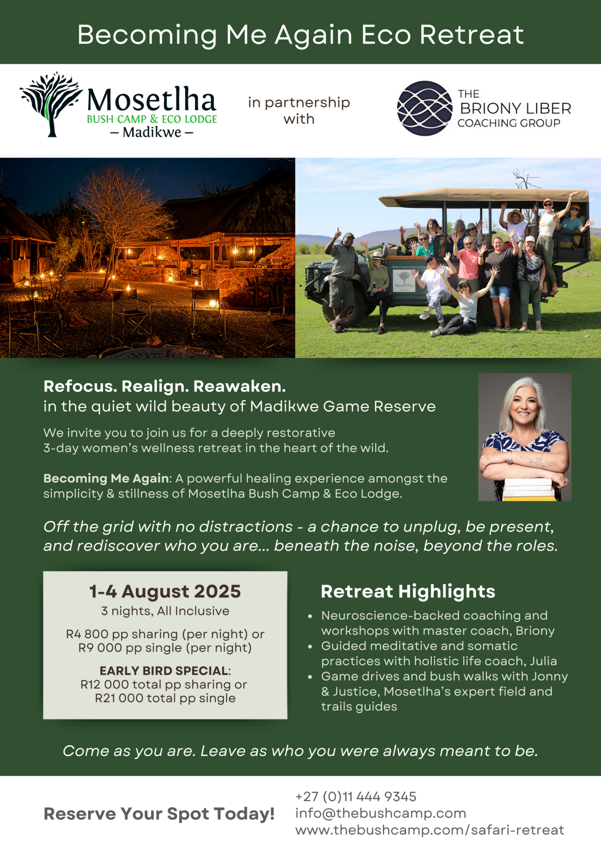 Becoming Me Again Wellness Retreat Flyer